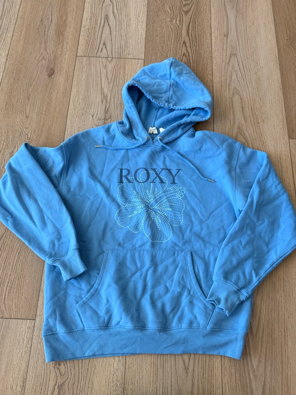 Roxy Light Blue Floral Logo Hoodie